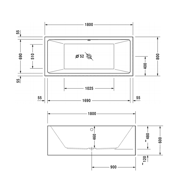 Duravit Vero Air Ванна 180x80см, угол слева, с бесшовной акриловой панелью и рамой, с 2 накл для спины, цвет: белый