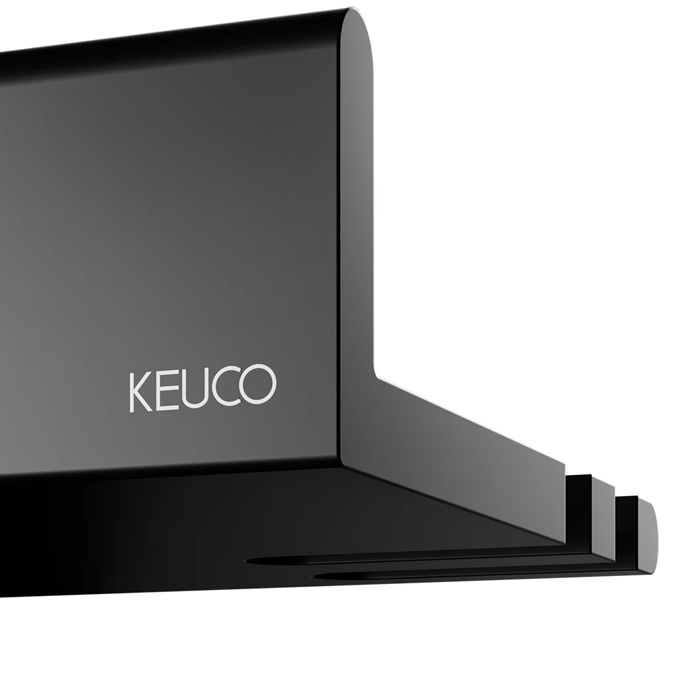 Keuco Reva Полочка для душа, встроенный крючок, подвесной, цвет: черный матовый