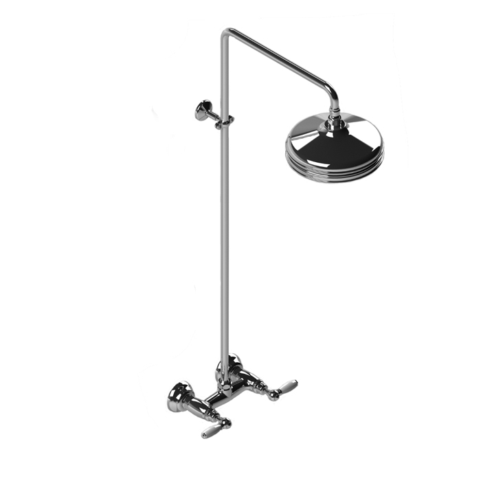 Душевой комплект Stella Italica Leve 3283/301/314A-220: смеситель, штанга+верхний душ 220мм, цвет: хром