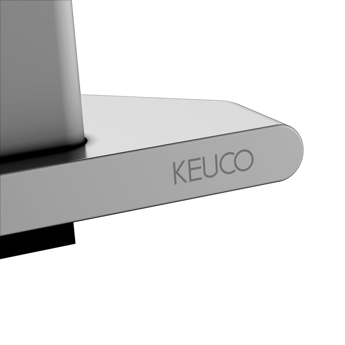 Полочка для душа Keuco Edition 400, угловая, подвесная, с очистителем стекла, цвет: алюминий анодированный