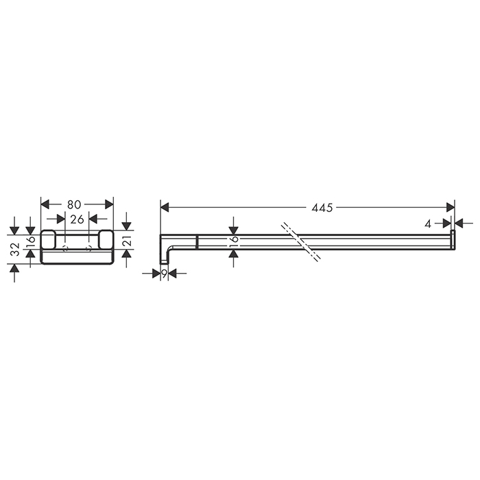 Hansgrohe AddStoris Полотенцедержатель 44.5см., двухрожковый, цвет: шлифованный черный хром
