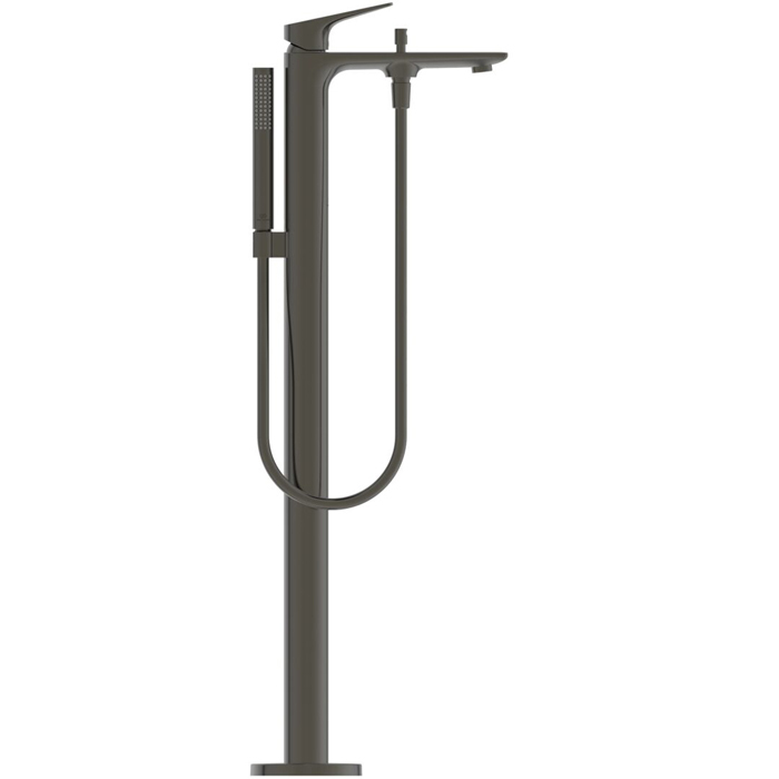 Ideal Standard La Dolce Vita Смеситель для ванны, напольный, ручной душ Stick, шланг для душа Idealflex 125см, для монтажа с A6133NU, цвет: PVD Magnetic Grey