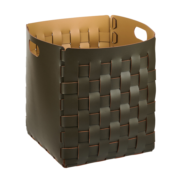 Корзинка ADJ Bottega, 35x35xH40 см, цвет: оливковый/горчичный