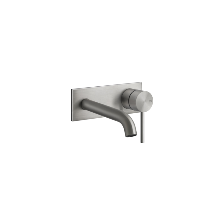 Встраиваемый смеситель с изливом Gessi 316 147мм, внешняя часть, цвет: steel brushed