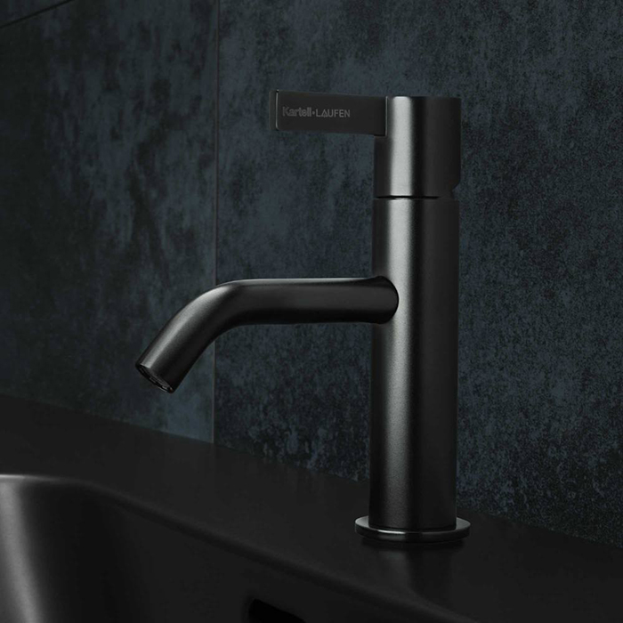 Смеситель для раковины Laufen Kartell, 1 отв., без донного клапана, цвет: PVD черный титан