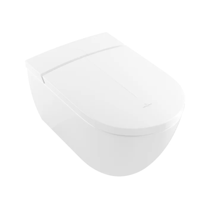 Villeroy&Boch Viclean Унитаз-биде 38.5х59.5х36см, подвесной, в комплекте с сиденьем, покрытие CeramicPlus, цвет: альпийский белый