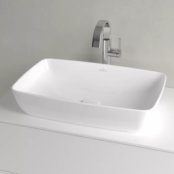 Villeroy&Boch Artis Раковина 58х38.5х12.5см, накладная, без отв., без перелива, TitanCeram, цвет: альпийский белый