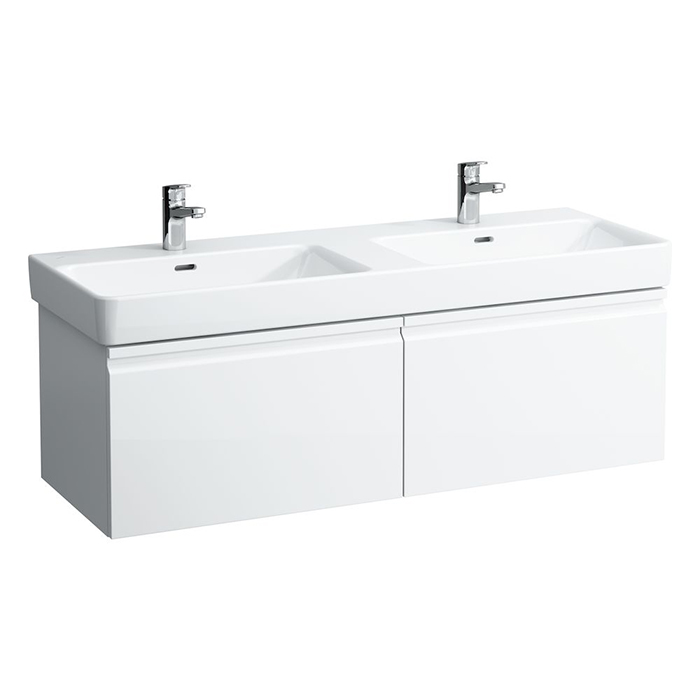 Тумба под раковину Laufen Pro S 115.9x45x39см, подвесная, 2 выдвижной ящик, 2 внутренний ящик с органайзером, цвет: белый матовый