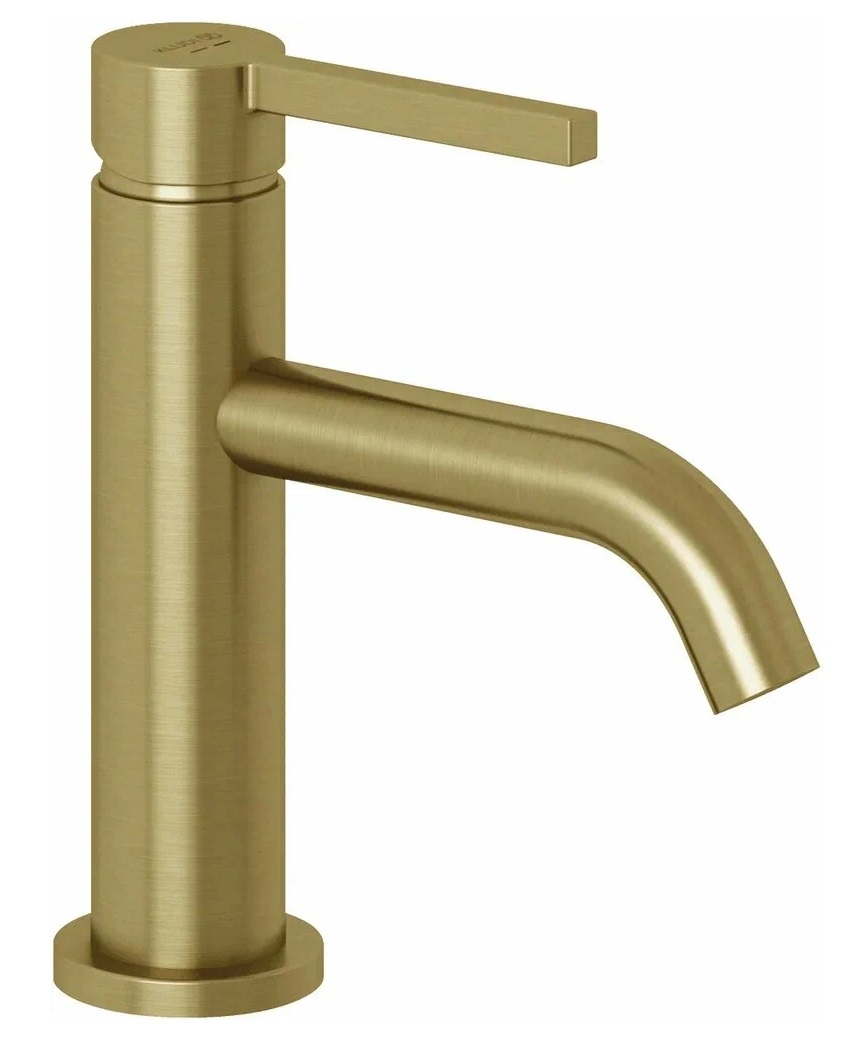Смеситель для раковины Kludi Nova Fonte Pura, 100 DN 15, без донного клапана, Brushed Gold — 20026N015