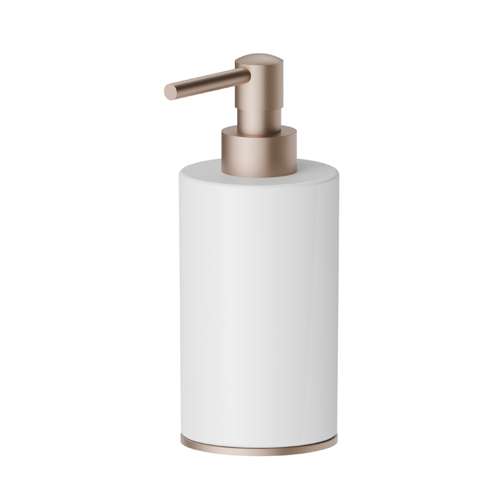 Дозатор для мыла настольный Newform XT, керамика белая, цвет: Copper Satin