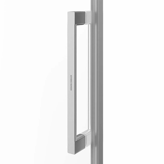 Kerama Marazzi Cristallo Душевая дверь 120х210см, раздвижная с функцией soft close, цвет: брашированный никель