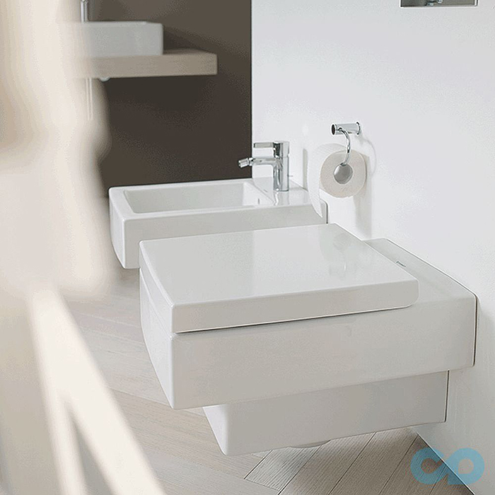 Duravit Vero Унитаз подвесной 37x54.5см, с вертикальным смывом с сиденьем, цвет: белый