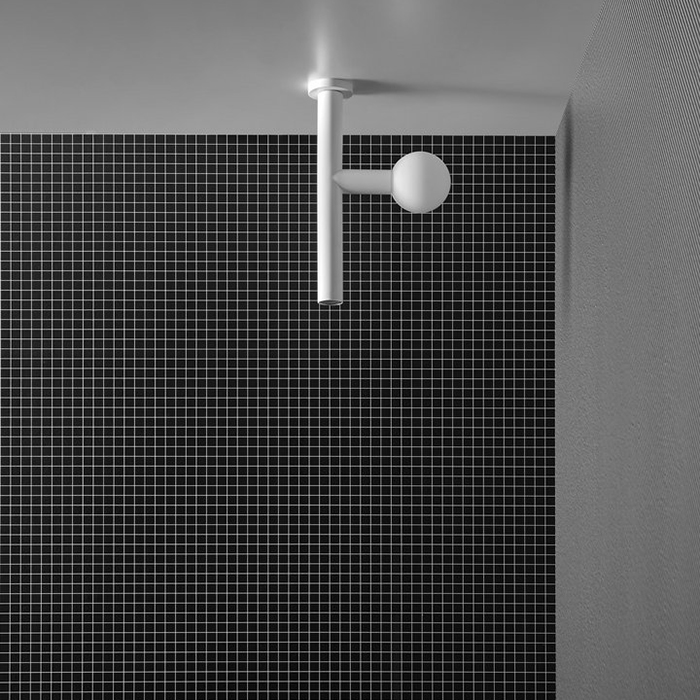 Верхний душ Antonio Lupi Apollo Ø45 мм, с LED подсветкой, потолочный монтаж, цвет: белый матовый