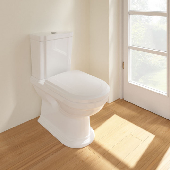 Villeroy&Boch Hommage Унитаз-моноблок 37х72.5х39см, крепеж в комплекте, CeramicPlus, цвет: белый
