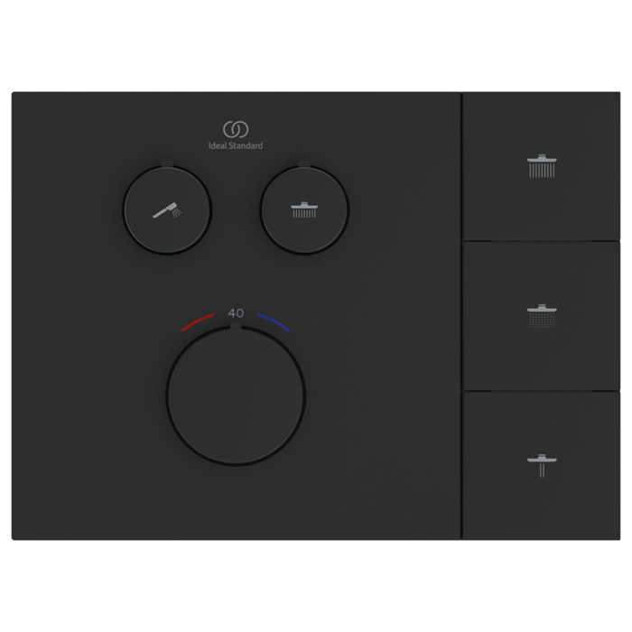 Ideal Standard Ceratherm Navigo Solos Смеситель для душа, встраиваемый, термостатический, цвет: Silk Black (Черный матовый)