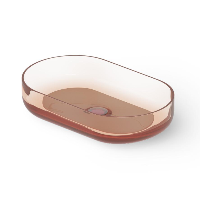 Dea Design Раковина 55х34х12см., накладная, без отв., цвет: brown copper