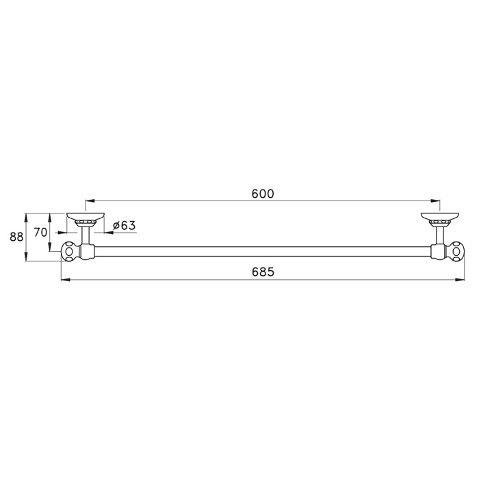 Stella Italica Полотенцедержатель подвесной 60 см 602/60 цвет: хром