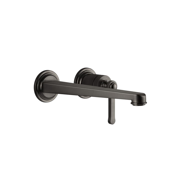 Смеситель для раковины Gessi Venti20, встраиваемый, излив: 24.3см, внешняя часть, цвет: Black Metal Brushed PVD