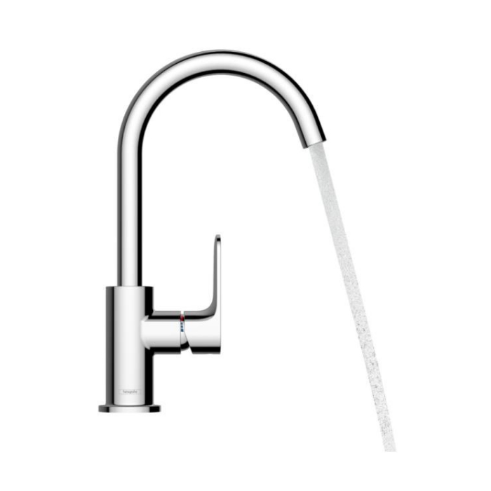 Смеситель для раковины Hansgrohe Rebris S, 1 отв., с донным клапаном, с поворотным изливом, цвет: хром