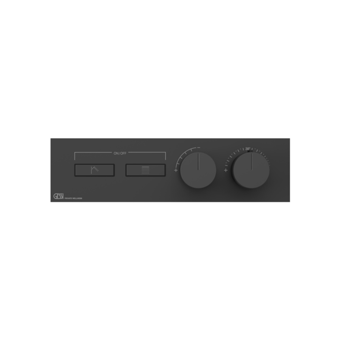 Термостат для душа Gessi Hi-Fi, с включением до 2 источников одновременно, внешняя часть, цвет: black XL