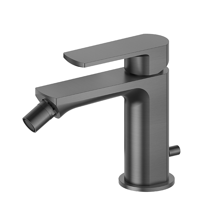 Смеситель для биде Newform Haka, 1 отв., с донным клапаном, цвет: PVD brushed gun metal