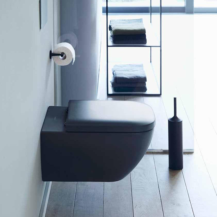 Duravit Happy D.2 Plus Унитаз подвесной rimless 36.5x54см, вкл. крепление Durafix, с покрытием WG, цвет: антрацит матовый
