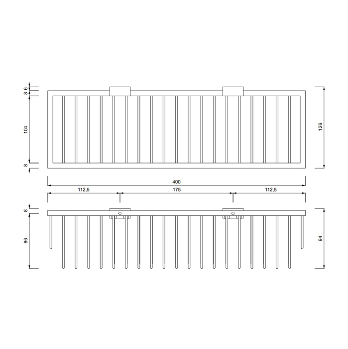 Decor Walther WA WND2 Корзина универсальная 40x12.5x9см для душа, подвесная, цвет: хром