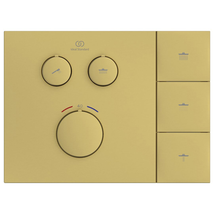 Ideal Standard Ceratherm Navigo Solos Смеситель для душа, встраиваемый, термостатический, цвет: PVD Brushed Gold (Шлифованное Золото)