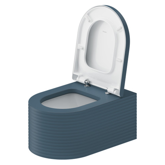 Duravit Millio Унитаз подвесной, 37х57см, декор "Grooves", крепление в компл., цвет: синий матовый