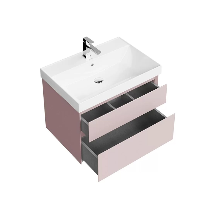 Kerama Marazzi Cubo Тумба подвесная 70см, с ящиками, цвет: мальва матовая