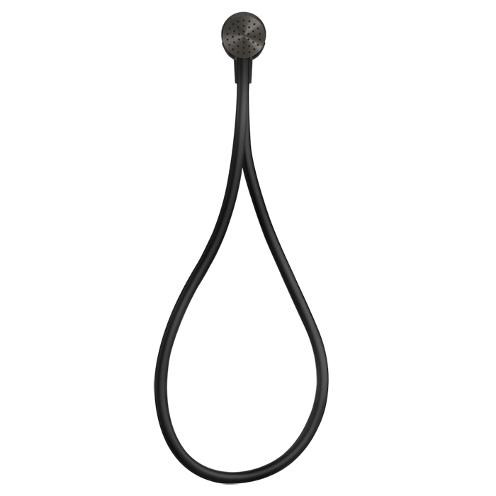 Душевой магнитные комплект Gessi Hi-Fi, состоящий из вывода воды, держателя, Darkflex шланга 1,50 м и лейки, цвет: Black Metal Brushed PVD