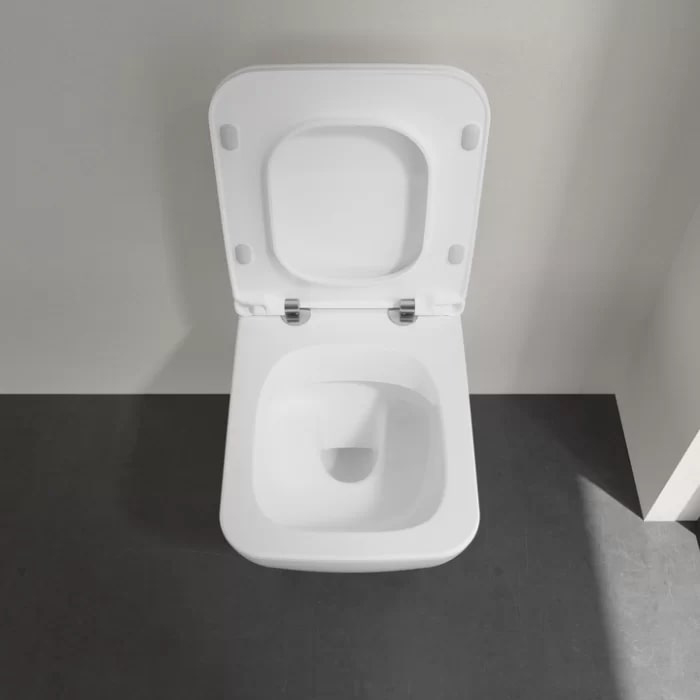 Villeroy&Boch Venticello Унитаз 37.5х56х33см, подвесной, безободковый, в комплекте сиденье SlimSeat c микролифтом, CeramicPlus, цвет: альпийский белый