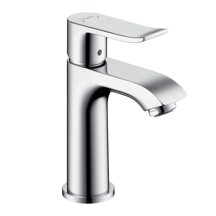 Смеситель для маленькой раковины Hansgrohe Metris 100, однорычажный, без сливного гарнитура, цвет: хром