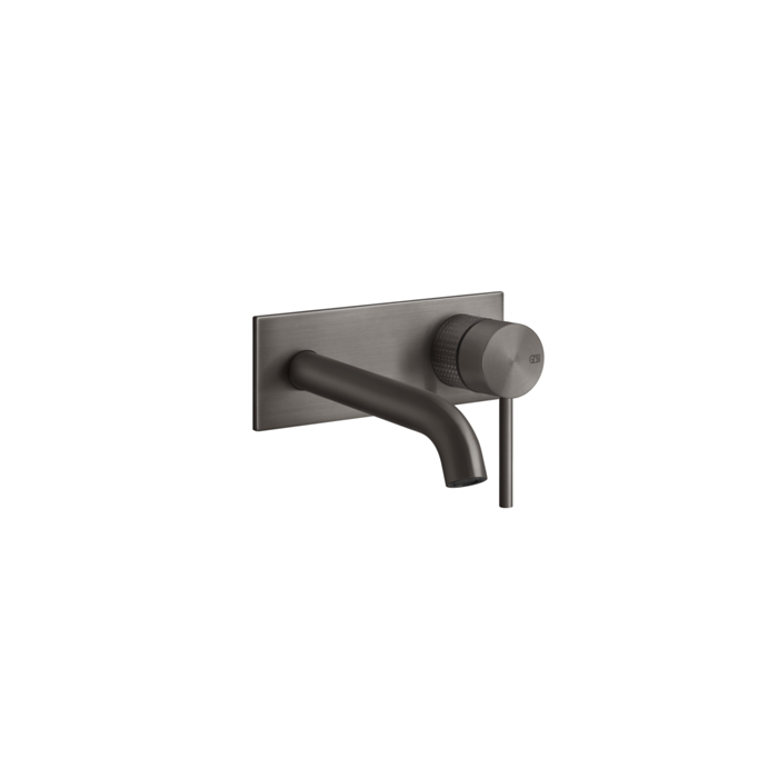 Встраиваемый смеситель для раковины с изливом Gessi 316 146-116мм, внешняя часть, цвет: brushed black metal pvd