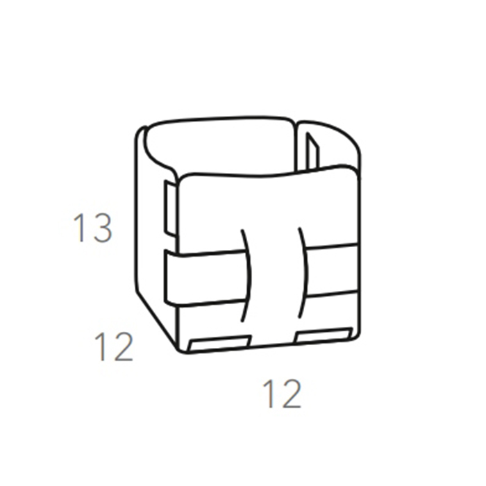 Colombo Adj Корзинка Mini Bottega, 12x12H13 см , цвет: устричный/пепельная роза