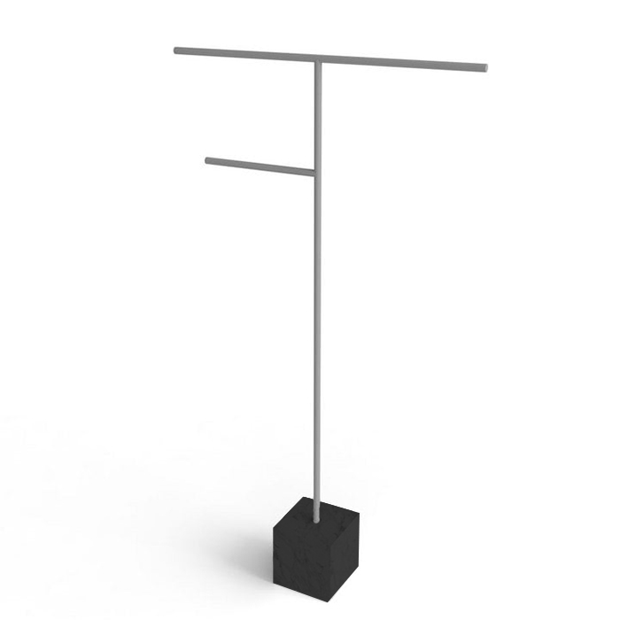 Полотенцедержатель Antonio Lupi Bivio, напольный, база из мрамора Nero Marquinia satinato, цвет: Nero goffrato