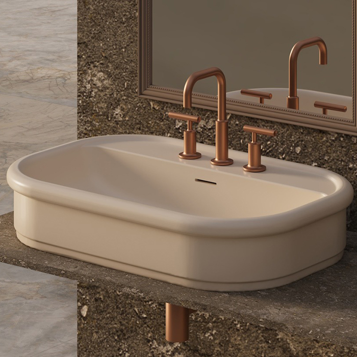 Salini Opera Раковина 75х50х16см., накладная, 3 отв., S-Stone, цвет: белый матовый