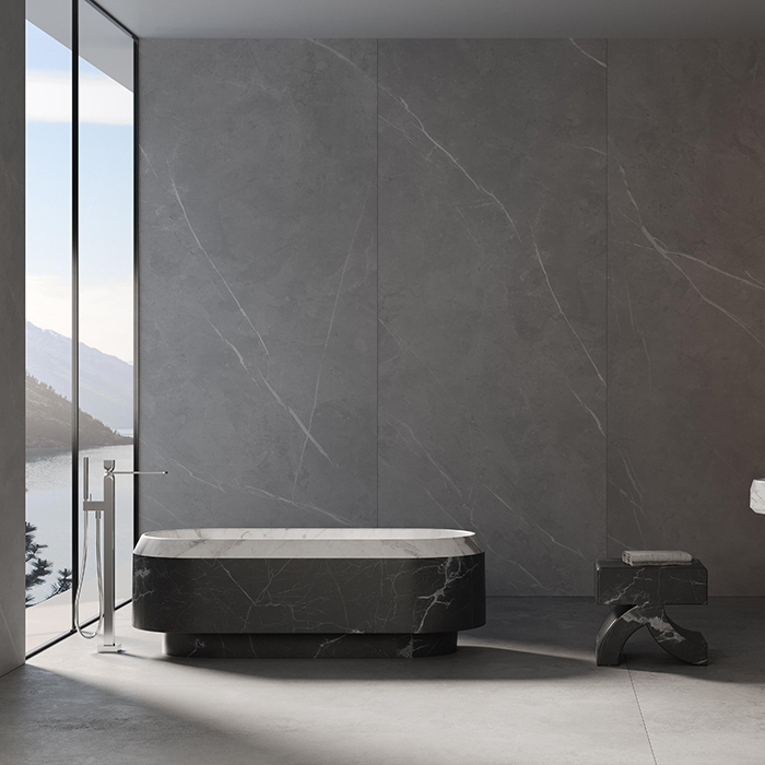 Dea Design Marble Parma Ванна 168х77х56.3см., отдельностоящая, мрамор, цвет: White Cararra/Black Marquina