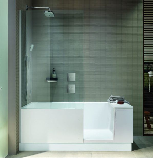 DURAVIT Shower + Bath Bathtub Ванна 170х75хh210.5см, прямоугольная с входной дверью и душевой шторкой, DX - правосторонняя, цвет: белый