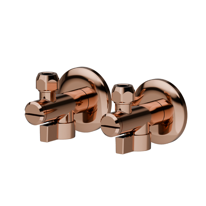Выход Newform из стены, шаровой кран с подключением на 1/2” и фильтром, цвет: PVD copper bronze