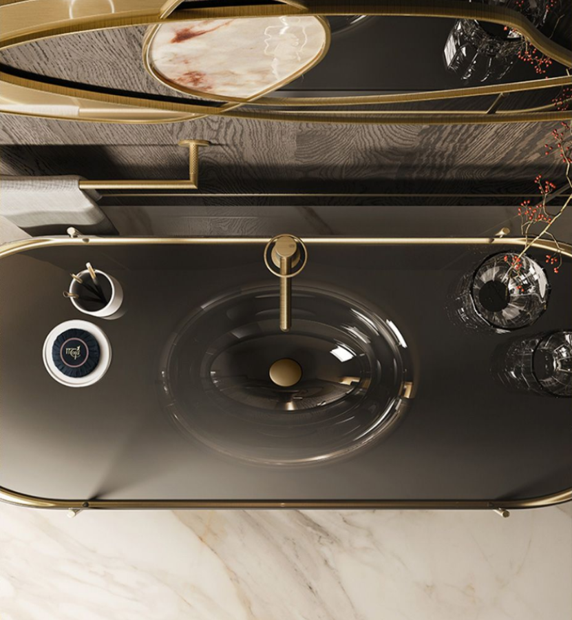 Полотенцедержатель Gessi Anello, настенный, L450 мм, цвет: Warm Bronze Brushed PVD