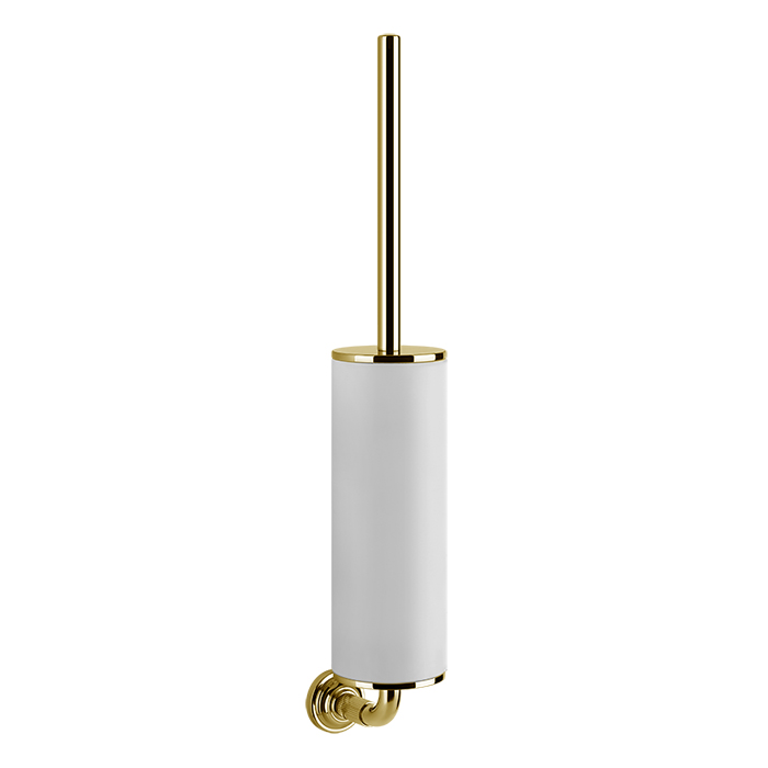 Туалетный ёршик Gessi Venti20, подвесной, цвет: белый, фурнитура Gold PVD