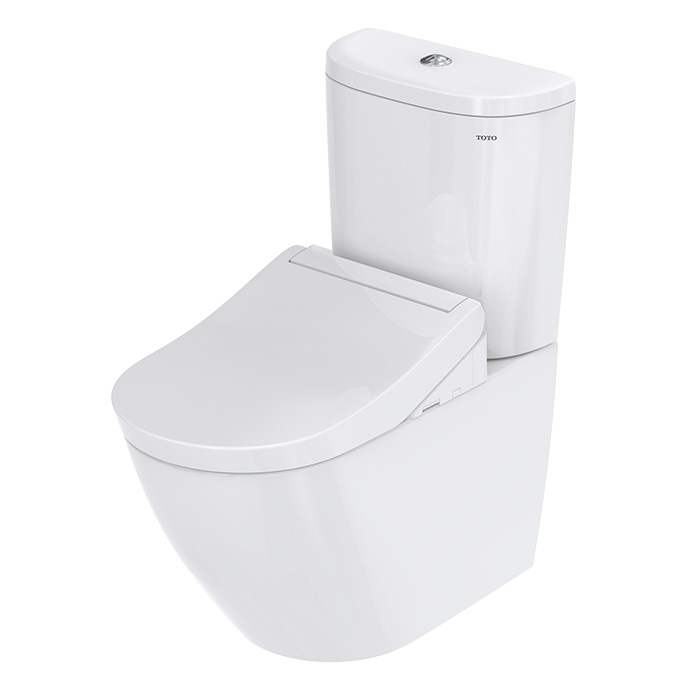 TOTO NC Унитаз моноблок 38x70см, безободковый, tornado, CeFiONtect, cиденье Washlet, цвет: белый