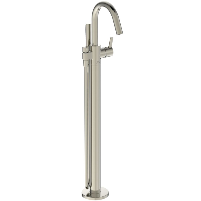 Смеситель для ванны Ideal Standard Joy, напольный, с ручным душем, цвет: PVD Silver Storm (Серебряный Шторм)