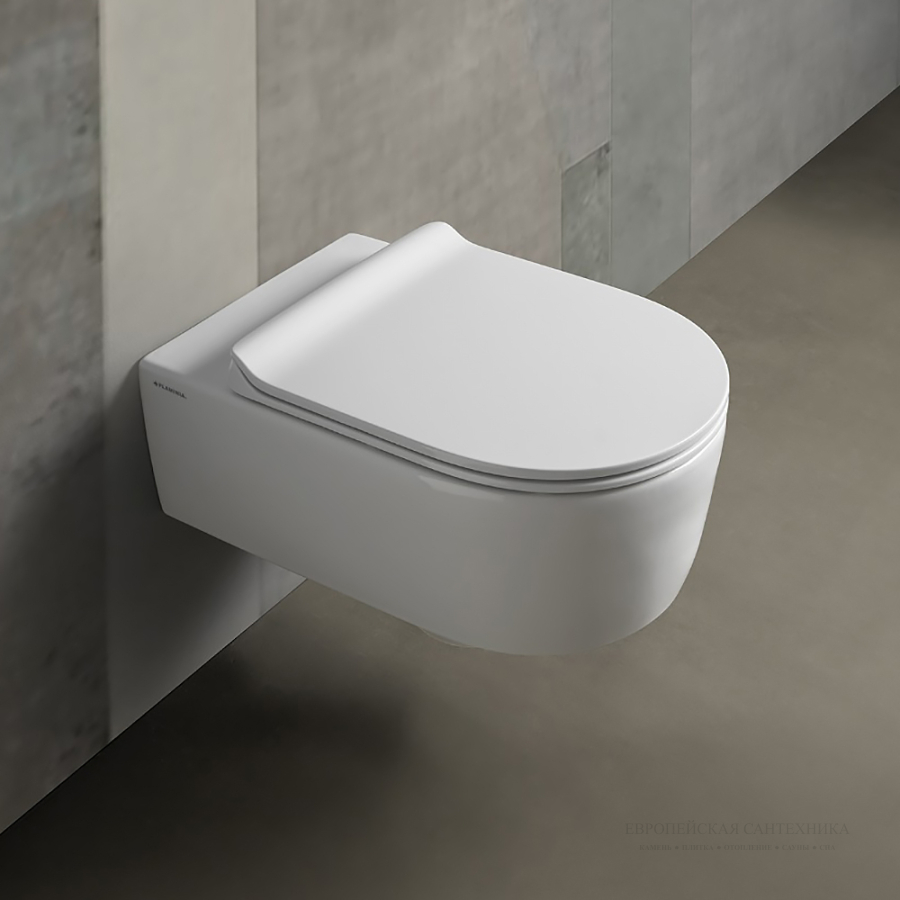 Унитаз Flaminia Link подвесной, 560 × 360 мм, с системой GoClean, цвет: Cenere
