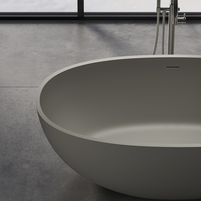 Dea Design Nature Ванна 165х80х58см., отдельностоящая, Solid Surface, цвет: White №18