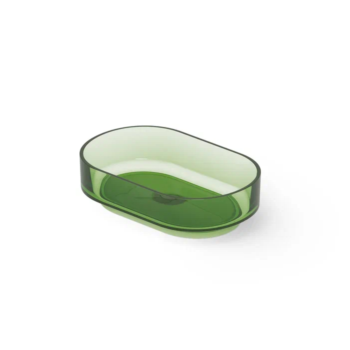 Dea Design Washbasins Раковина 56х36х15см, накладная, без отв., Glasstech, прозрачная смола, цвет: Emerald R3