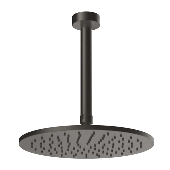 Душевая головка потолочная Gessi Ingranaggio, поворотная с шарниром, цвет: Black Metal Brushed PVD