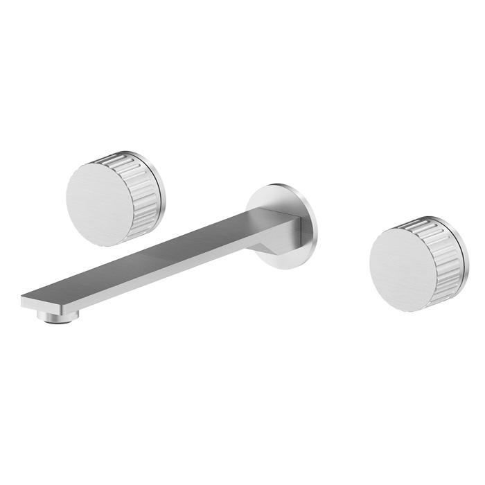 Смеситель для раковины Newform Steel Line, настенный, без донного клапана, цвет: stainless steel