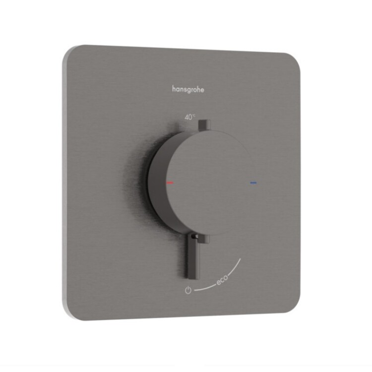 Смеситель для душа Hansgrohe Ecostat Comfort Q, на 1 потребителя, цвет: хром чёрный шлифованный — 33712340